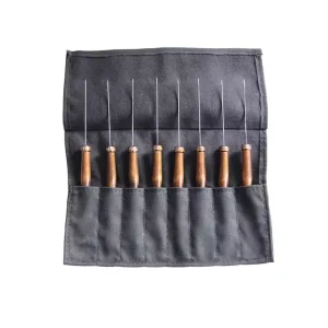 SET 8 LIMAS PARA HORQUILLAS, MANGO DE MADERA